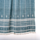 Topaz teal blue handwoven Indian wool throw blanket – view 2
