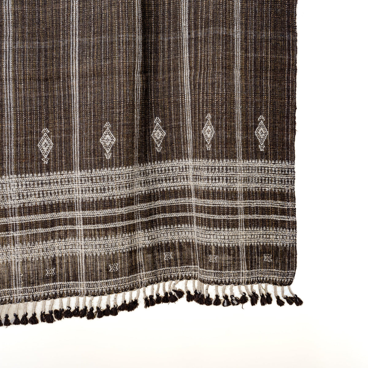 Bronzite warm brown handwoven Indian wool throw blanket – view 2