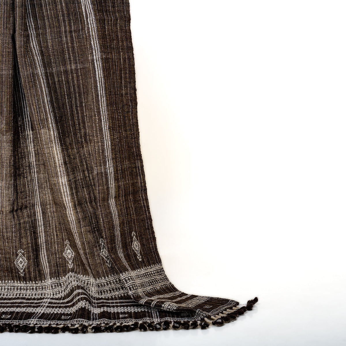 Bronzite warm brown handwoven Indian wool throw blanket – view 8