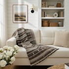 Sphene brown handwoven Indian wool throw blanket – view 7