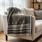 Spinel brown handwoven Indian wool throw blanket – view 3