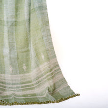 Willow sage green handwoven Indian wool throw blanket – view 13