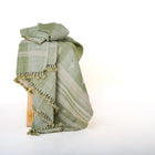 Willow sage green handwoven Indian wool throw blanket – view 14