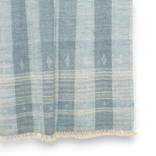 Iris teal blue handwoven Indian wool throw blanket – view 2