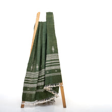 Erica forest green handwoven Indian wool throw blanket – view 11