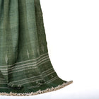 Erica forest green handwoven Indian wool throw blanket – view 8