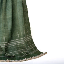 Erica forest green handwoven Indian wool throw blanket – view 8
