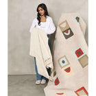 Sea Shell white textured checks handloom cotton throw – One Affirmation