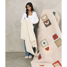 Sea Shell white textured checks handloom cotton throw – One Affirmation