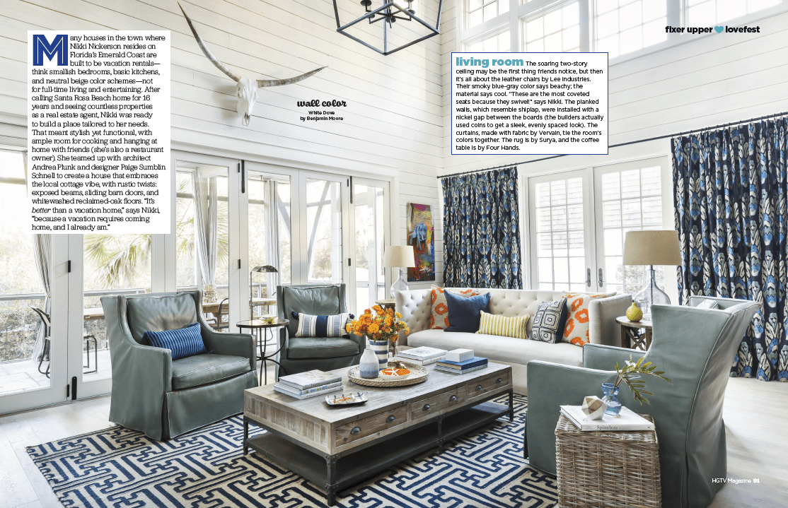 Antigua pillow in natural indigo as featured in HGTV Magazine
