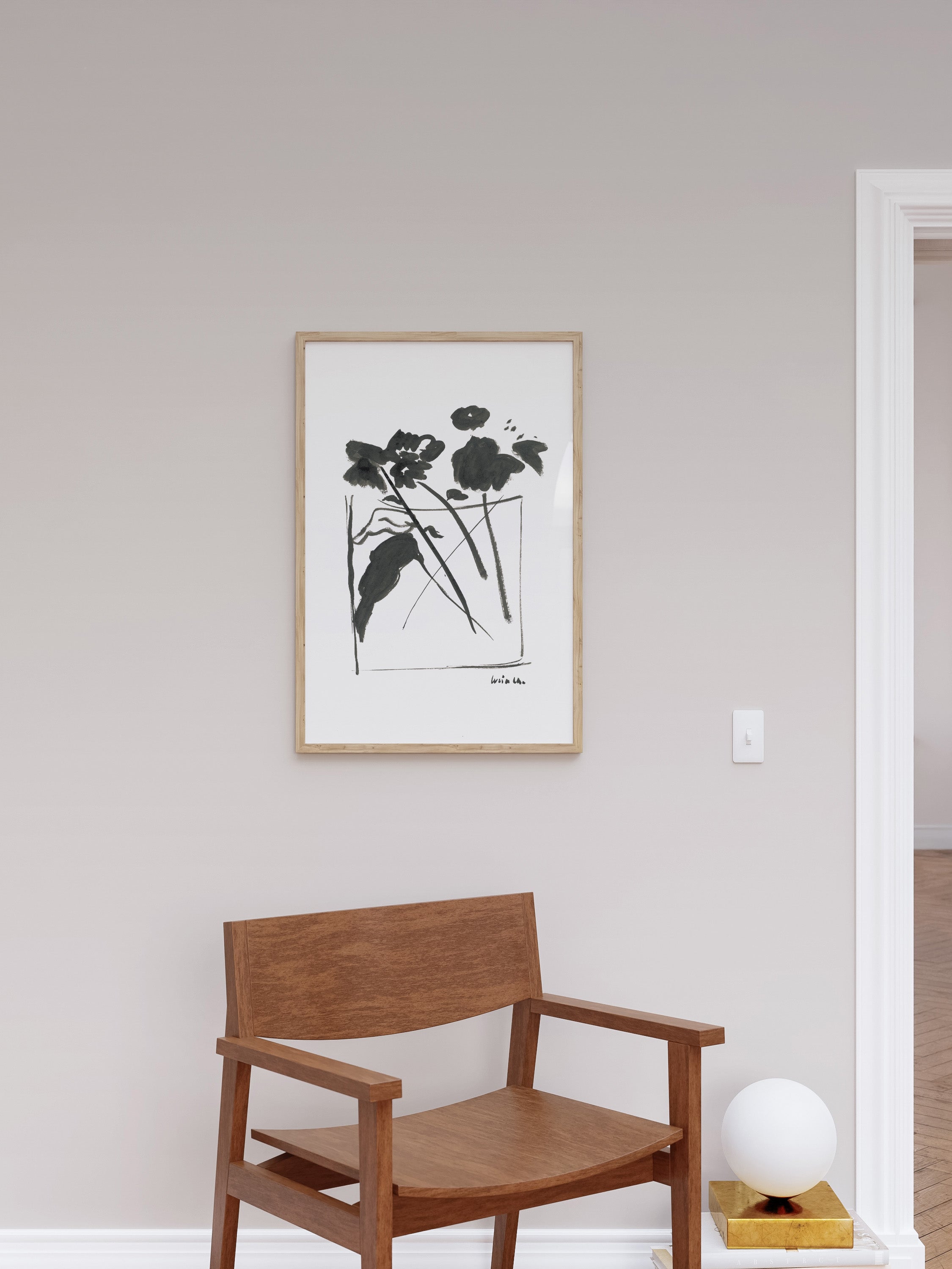 Ink Vase of Flowers