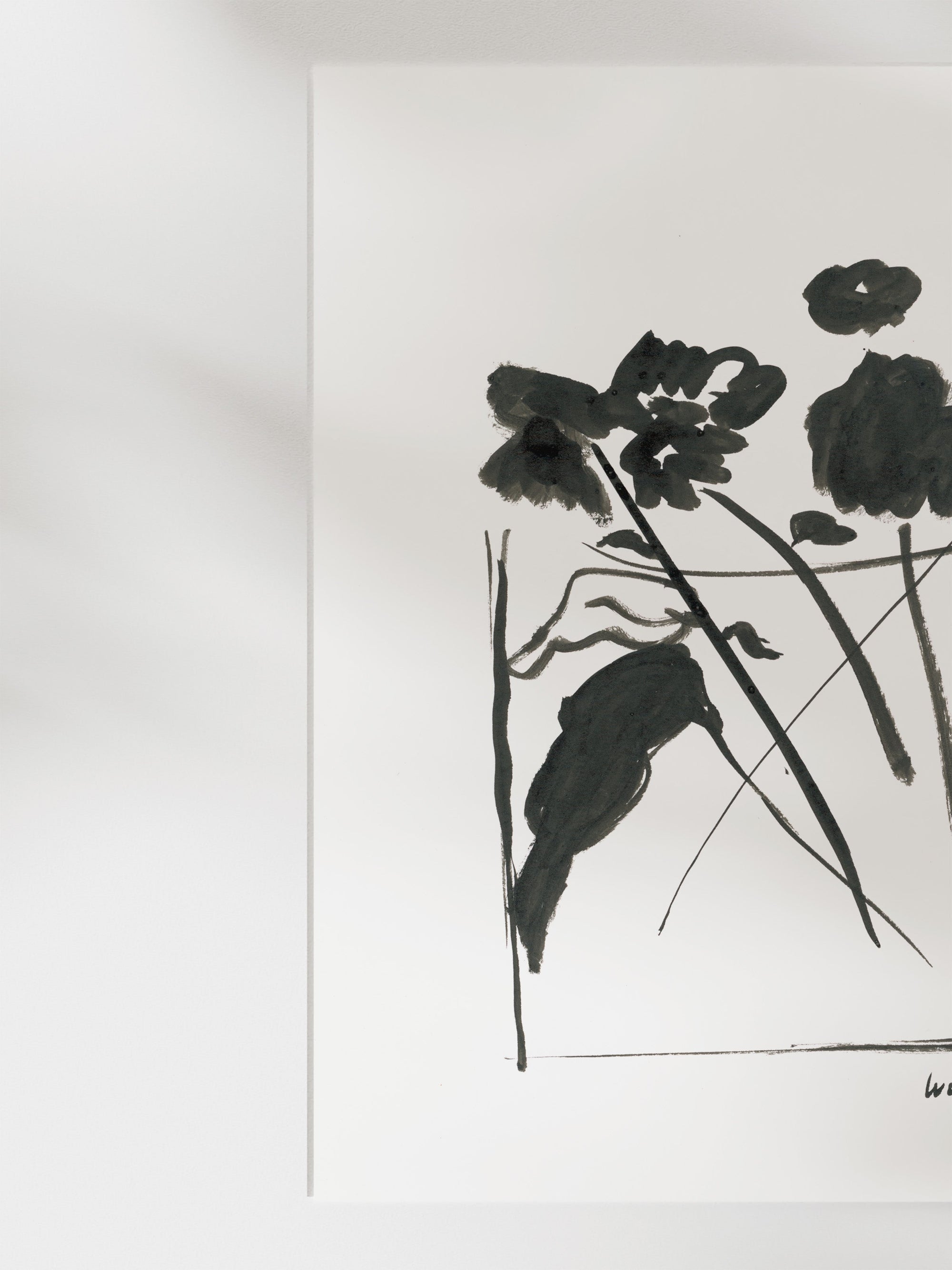 Ink Vase of Flowers