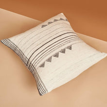 Kora white and black handloom large square pillow cover, 24x24 – One Affirmation