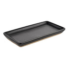 Matte black stoneware tray 8x4 rectangle