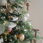 Rustic jute and glitter holiday ornaments handmade in India