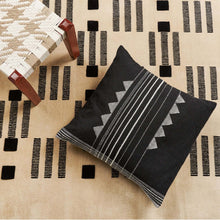 Kora Black large handloom artisanal pillow cover, 24x24 – One Affirmation