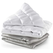 Close-up of silky bamboo fabric weighted blanket