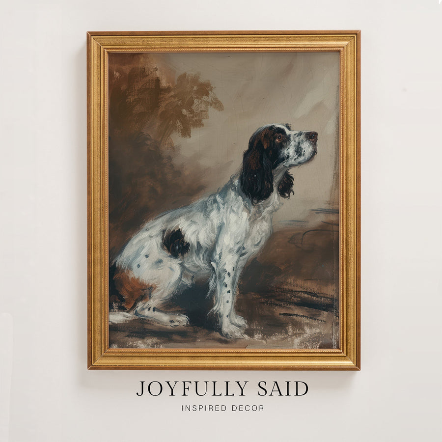 Woodland Companion framed canvas art print in an antiqued gold frame