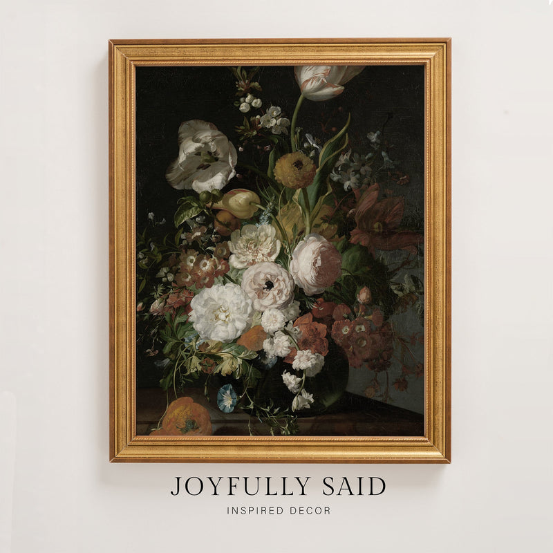 Abundant Beauty framed canvas art print in an antiqued gold frame