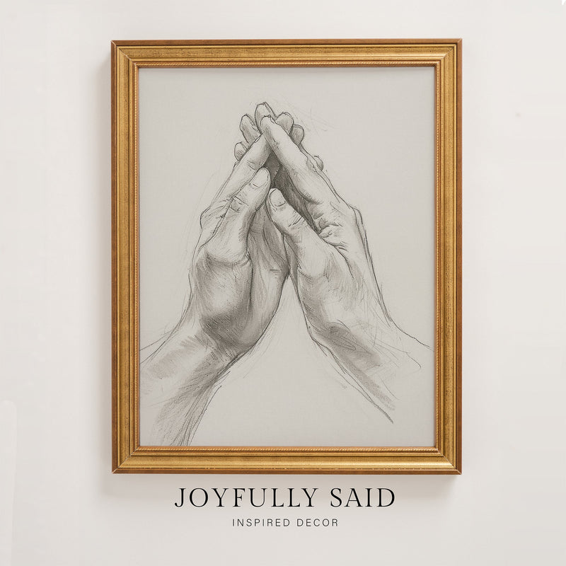 Holding Hope framed canvas art print in an antiqued gold frame