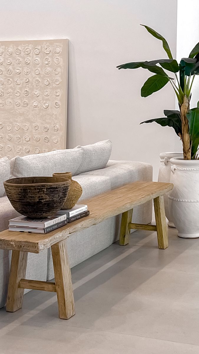 Large Elm Wood Bench Inspo