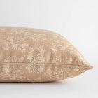 Fleur light beige floral cotton pillow cover close-up