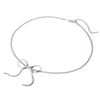 Lily Bow Necklace Silver