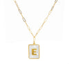 Mother of Pearl Initial Paperclip Necklace