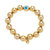 Hand Painted Beaded Stretch Bracelet with Evil Eye design