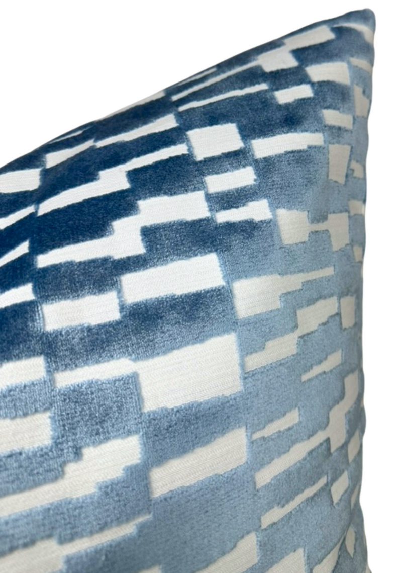 Ready to Ship, 16x24, Mod Velvet Pillow Covers in Blue