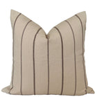 Cream and Brown Farmhouse Stripe Pillow Cover