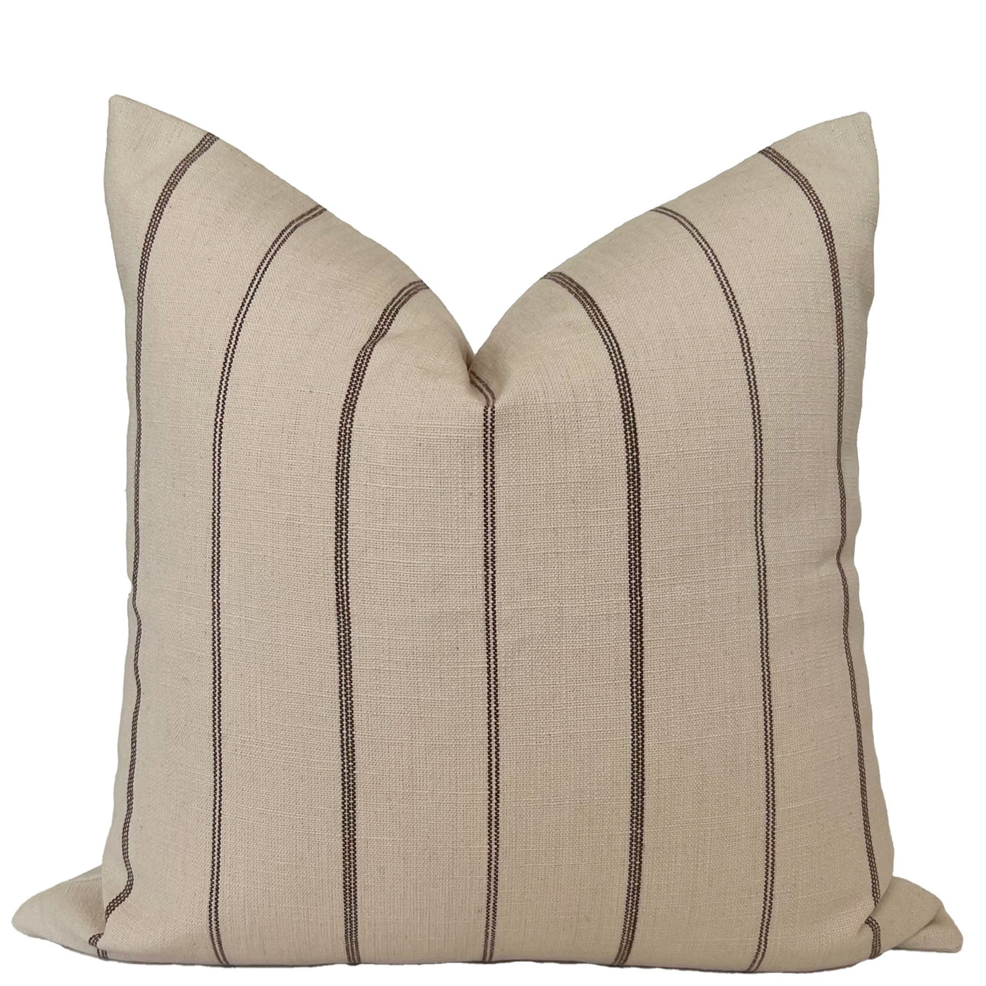 Cream and Brown Farmhouse Stripe Pillow Cover – ONE AFFIRMATION