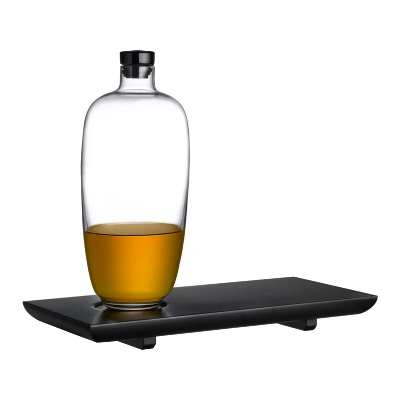NUDE Malt Whisky Bottle Tall with Wooden Tray by Mikko Laakkonen