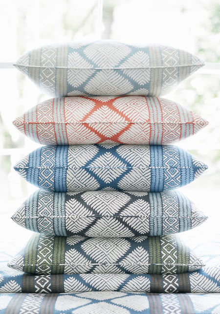 Austin Pillow Cover in Navy Blue, Thibaut Pillows