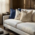 Ochre Floral Block Printed Pillow Cover | Mustard