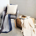 Sea Shell white textured checks handloom cotton throw – One Affirmation