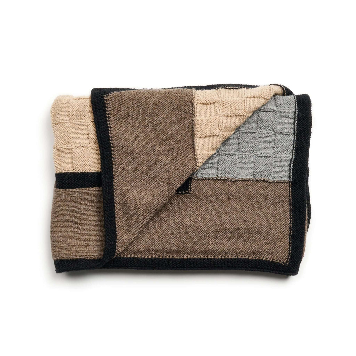 Muhu brown gray hand knitted alpaca blanket shawl – One Affirmation