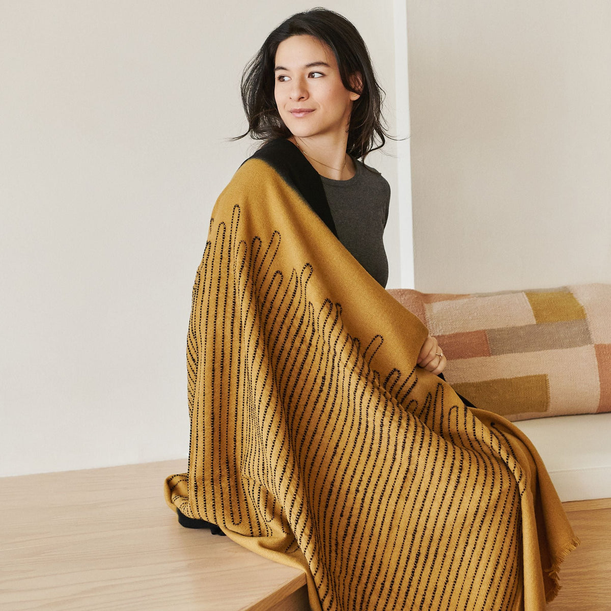 Topaz brown Myrtle Drift handwoven merino throw – One Affirmation