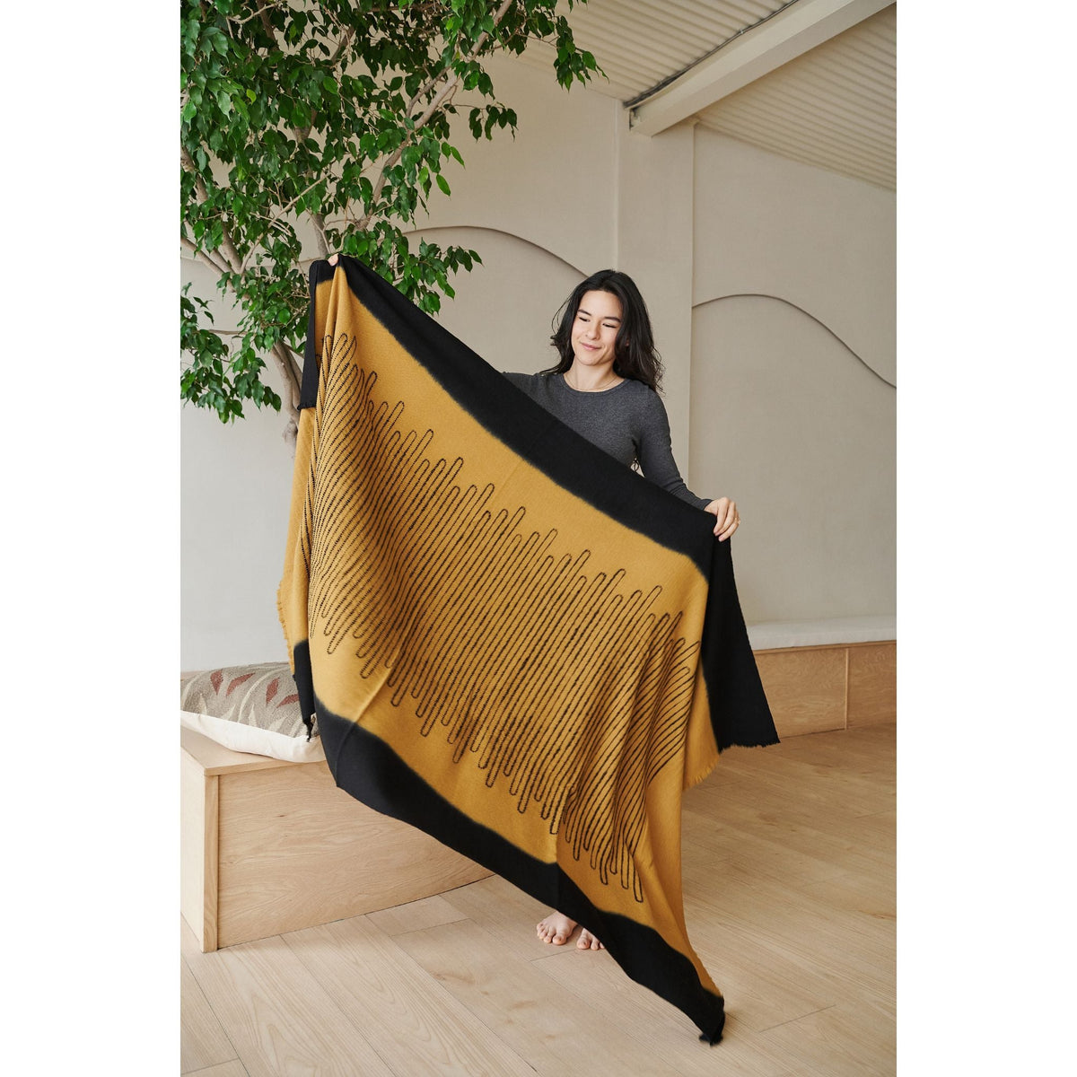 Topaz brown Myrtle Drift handwoven merino throw – One Affirmation