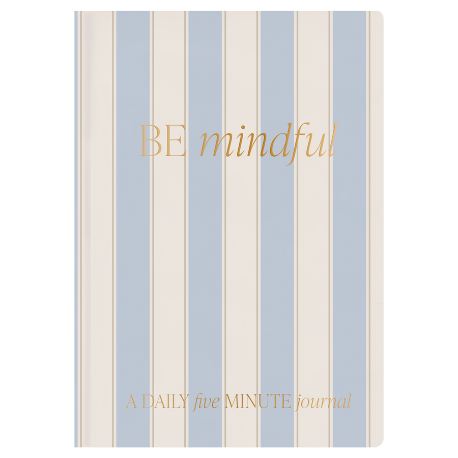 Be Mindful Striped Journal with matte laminate cover and gold foil