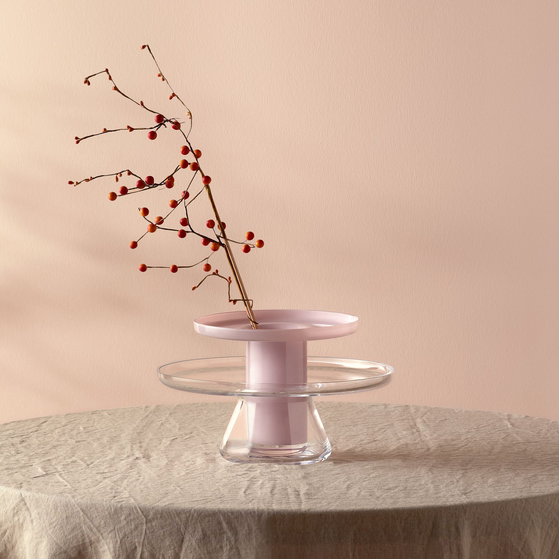 Nude Bloom Cake Stand with Dome