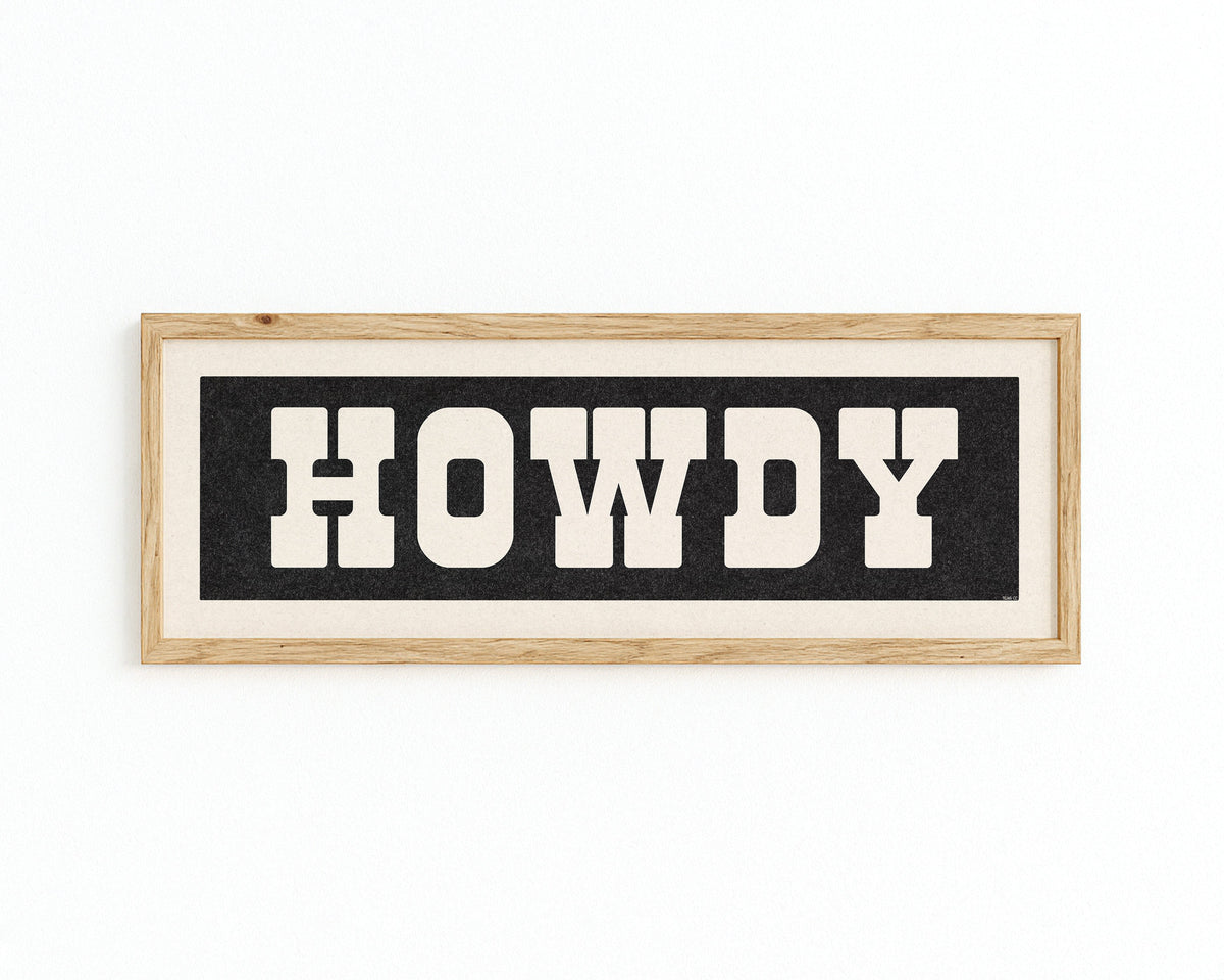 Howdy Notepad Framed HOWDY Sign Black & White Art Print | ONE AFFIRMATION