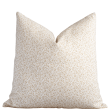 Mila neutral botanical pillow cover in tan on cream