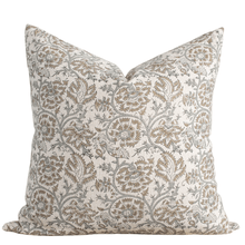 Claire Floral Block Printed Pillow Cover | Mustard