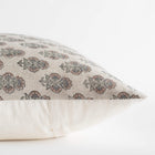 Calla Floral Block Printed Pillow Cover | Light Brown, Blue, Sage Green