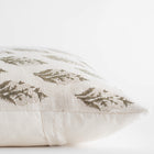 Rosalie Floral Block Printed Pillow Cover | Brown, Green