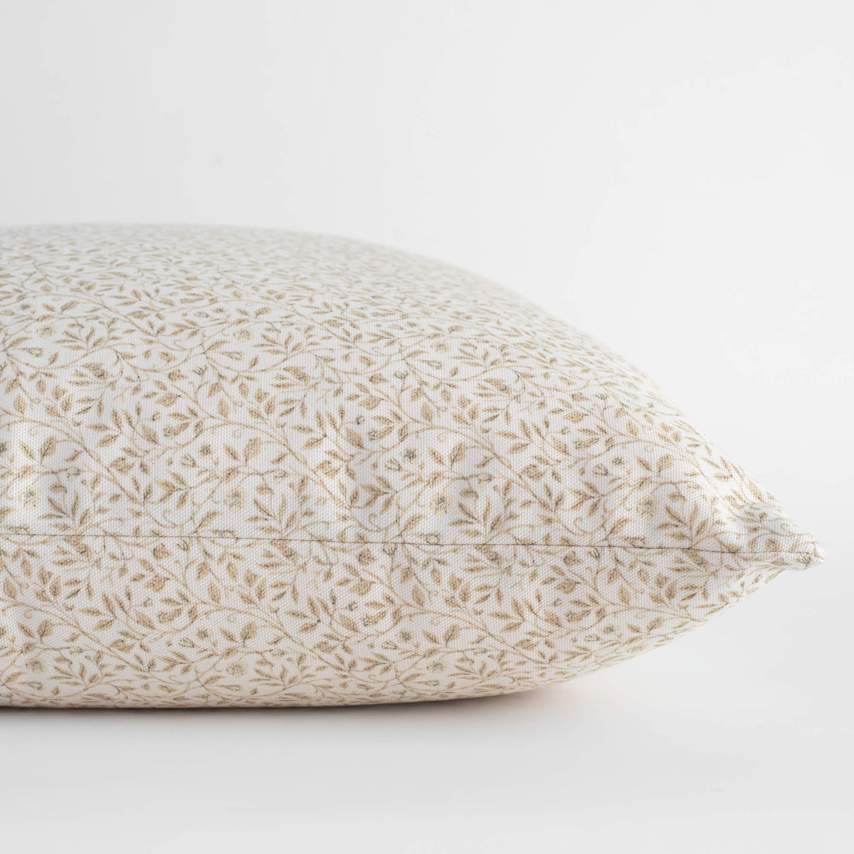 Mila neutral floral pillow cover close-up