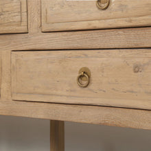 Nine Drawer Elm Sideboard Close Up