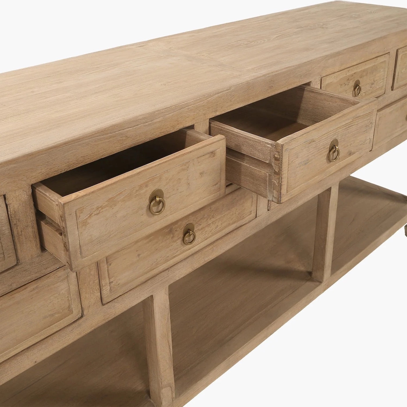 Nine Drawer Elm Sideboard Drawer