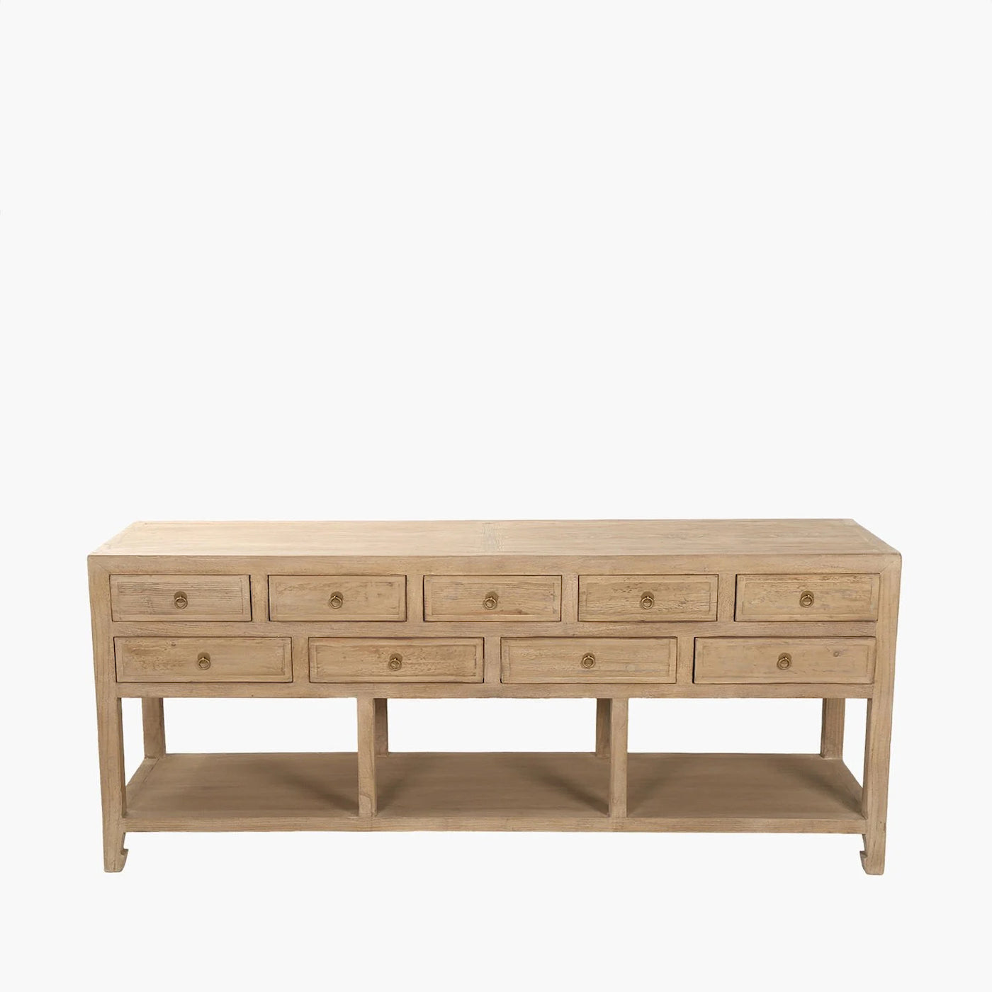 Nine Drawer Elm Sideboard Top